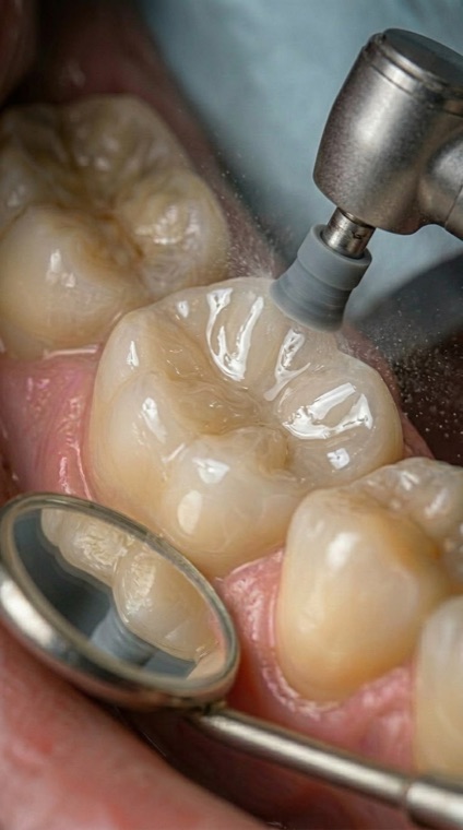 Acabamento de restauração em dente posterior